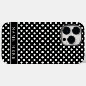 Coques Case-Mate iPhone Conception De Points Polka Noir Et Blanc Personnal (Verso (horizontal))