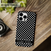 Coques Case-Mate iPhone Conception De Points Polka Noir Et Blanc Personnal