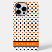 Coques Case-Mate iPhone Conception de points Polka Noir Orange Personnalis (Verso)