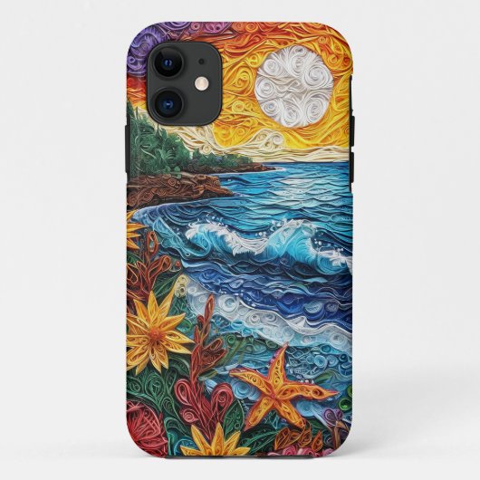 Coques Case-Mate iPhone Conception de quilling de paysage de style de papi (Dos)