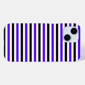 Coques Case-Mate iPhone Conception de rayures blanches noires et bleues (Verso (horizontal))