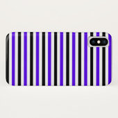 Coques Case-Mate iPhone Conception de rayures blanches noires et bleues (Dos (Horizontal))