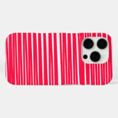 Coques Case-Mate iPhone Conception de rayures en rouge et blanc (Verso (horizontal))