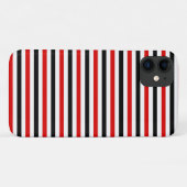 Coques Case-Mate iPhone Conception de rayures rouges noires et blanches (Dos (Horizontal))