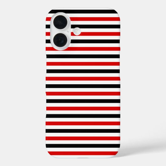 Coques Case-Mate iPhone Conception de rayures rouges noires et blanches (Verso)