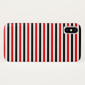 Coques Case-Mate iPhone Conception de rayures rouges noires et blanches (Dos (Horizontal))