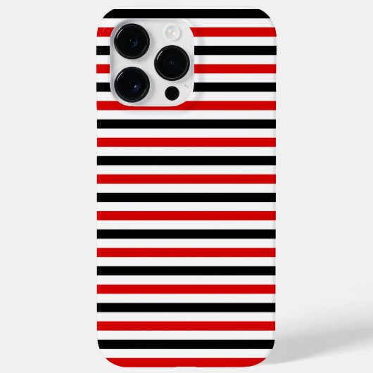 Coques Case-Mate iPhone Conception de rayures rouges noires et blanches (Verso)