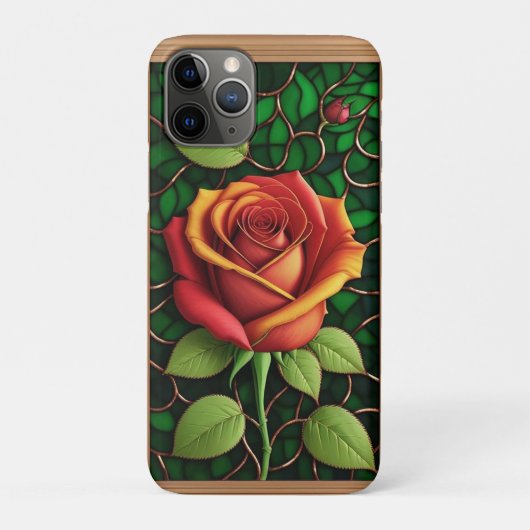 Coques Case-Mate iPhone Conception de rose rouge et jaune vibrante (Dos)
