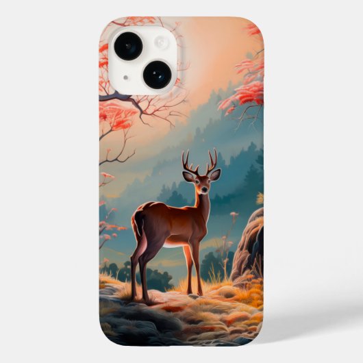 Coques Case-Mate iPhone Conception de scène forestière avec cerfs automnal (Verso)