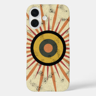 Coques iPhone 16 Conception de soleil levant rétro bohème