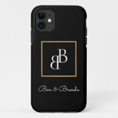 Coques Case-Mate iPhone Conception de texte de monogrammes élégants (Dos)