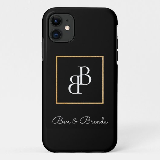 Coques Case-Mate iPhone Conception de texte de monogrammes élégants (Dos)