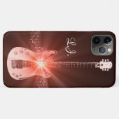 Coques Case-Mate iPhone Conception de thème de guitare en feu personnalisé (Dos (Horizontal))