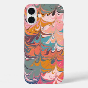 Coques iPhone 16 Plus Conception de tourbillon de marbre abstrait artist