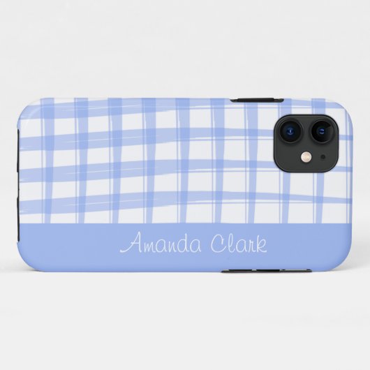Coques Case-Mate iPhone Conception de treillis bleu simplement moderne (Dos (Horizontal))