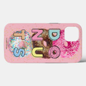 Coques Case-Mate iPhone Conception de typographie de beignets sur fond de (Verso (horizontal))