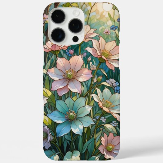 Coques Case-Mate iPhone Conception de verre floral (Verso)