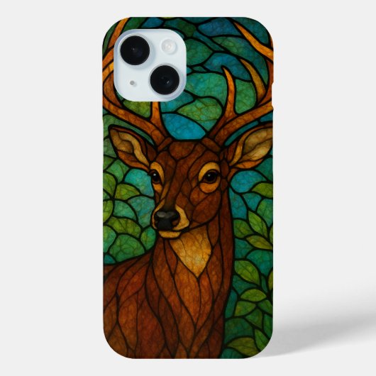 Coques Case-Mate iPhone Conception de verre teinté de style Tiffany Cerf V (Verso)