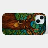 Coques Case-Mate iPhone Conception de verre teinté de style Tiffany Cerf V (Verso (horizontal))