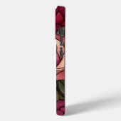 Coques Case-Mate iPhone Conception de vitrail à la rose rouge (Verso / Gauche)