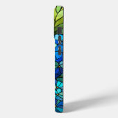 Coques Case-Mate iPhone Conception de vitrail à l'hortensia bleu (Verso / Gauche)