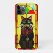 Coques Case-Mate iPhone Conception de vitrail avec chat (Dos)