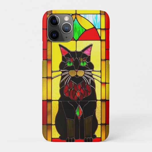 Coques Case-Mate iPhone Conception de vitrail avec chat (Dos)