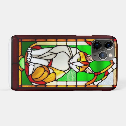 Coques Case-Mate iPhone Conception de vitrail avec chat (Dos (Horizontal))