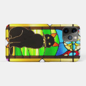 Coques Case-Mate iPhone Conception de vitrail avec chat (Dos (Horizontal))