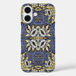 Coques iPhone 16 Conception de William Morris Tulipe Saules Bleu et