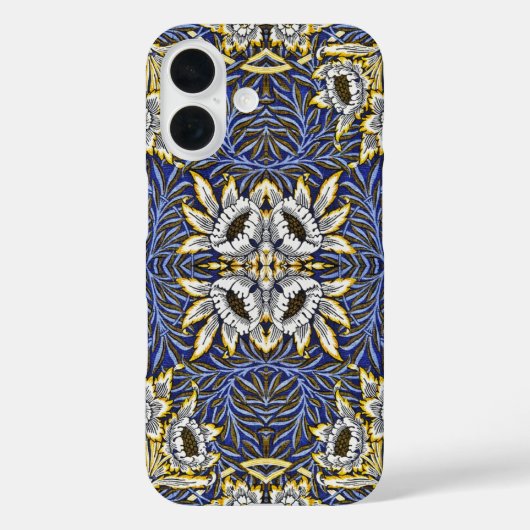 Coques Case-Mate iPhone Conception de William Morris Tulipe Saules Bleu et (Verso)