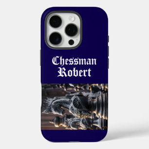 Coques iPhone 16 Pro Conception d'échecs Steampunk avec nom personnalis
