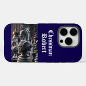 Coques Case-Mate iPhone Conception d'échecs Steampunk avec nom personnalis (Verso (horizontal))