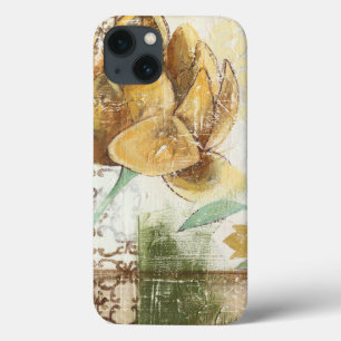 Etui iPhone 13 Conception décorative de fresque avec la fleur de