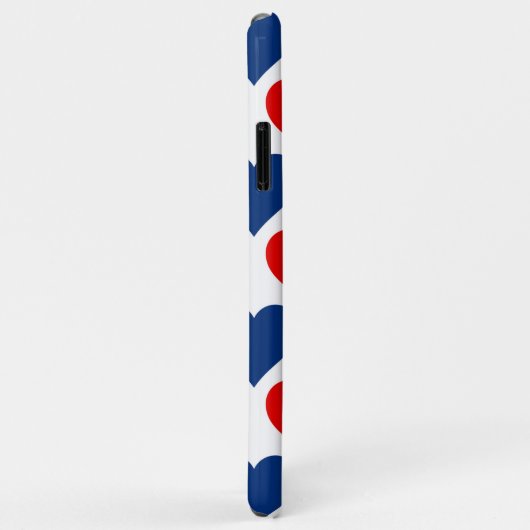 Coques Case-Mate iPhone Conception des coeurs patriotiques (Dos/Droite)