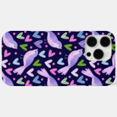 Coques Case-Mate iPhone conception des oiseaux et des coeurs (Verso (horizontal))