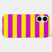 Coques Case-Mate iPhone Conception des rayures pourpre et jaune (Verso (horizontal))