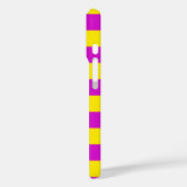 Coques Case-Mate iPhone Conception des rayures pourpre et jaune (Verso / Gauche)