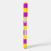 Coques Case-Mate iPhone Conception des rayures pourpre et jaune (Verso / Droite)