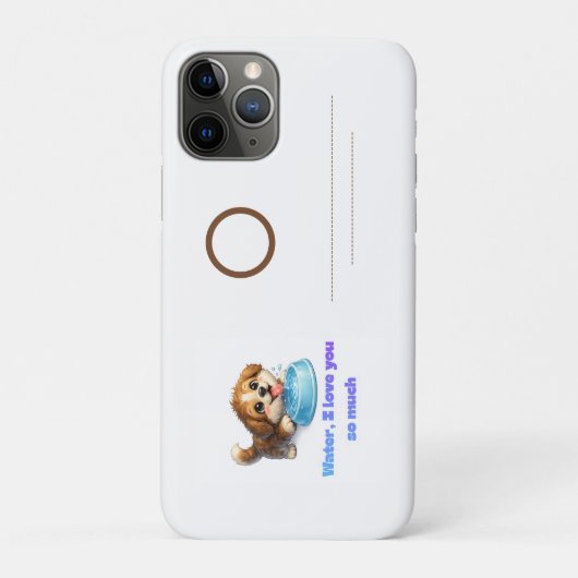 Coques Case-Mate iPhone Conception d'hydratation de chiot heureux (Dos)