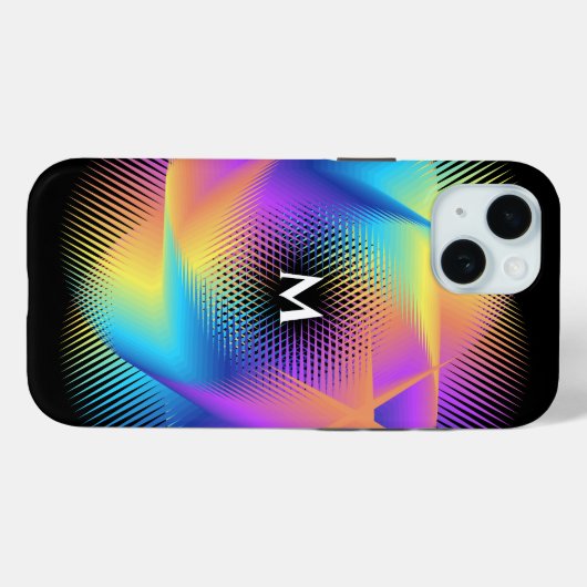 Coques Case-Mate iPhone Conception d'illusion optique de rayonnage néon pe (Verso (horizontal))