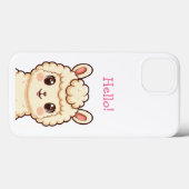 Coques Case-Mate iPhone Conception d'illustration de lama mignon (Verso (horizontal))