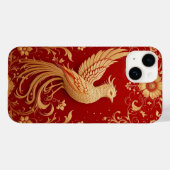 Coques Case-Mate iPhone Conception d'oiseau doré élégant (Verso (horizontal))