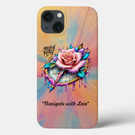 Coques Case-Mate iPhone "Conception Élégante de Rose des Vents" (Verso)