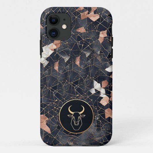 Coques Case-Mate iPhone Conception élégante du signe du zodiaque Taureau (Dos)