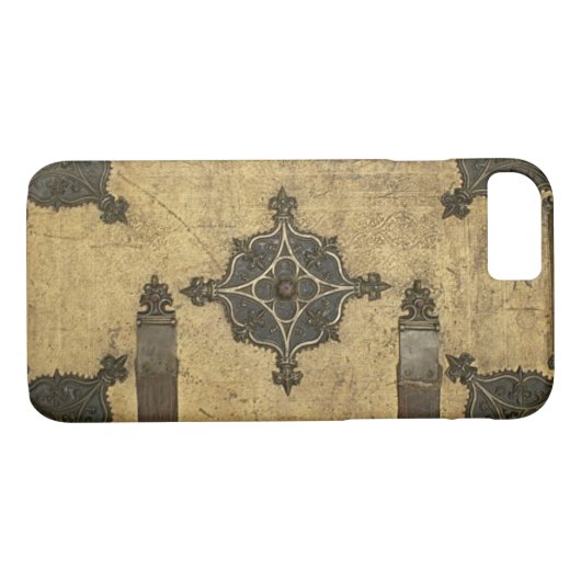 Coques Case-Mate iPhone Conception en cuir médiévale rustique de (Dos (Horizontal))