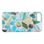 Coques Case-Mate iPhone conception en mosaïque de pierre d'agate (Dos (Horizontal))