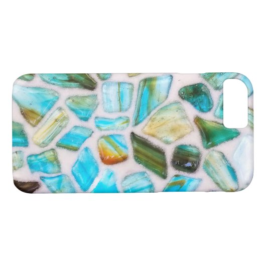 Coques Case-Mate iPhone conception en mosaïque de pierre d'agate (Dos (Horizontal))