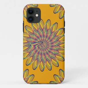 Coque iPhone 11 Conception en spirale de fleur d'arc-en-ciel -