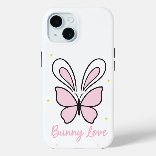 Coques Case-Mate iPhone Conception esthétique d'amour de papillon de lapin (Verso)